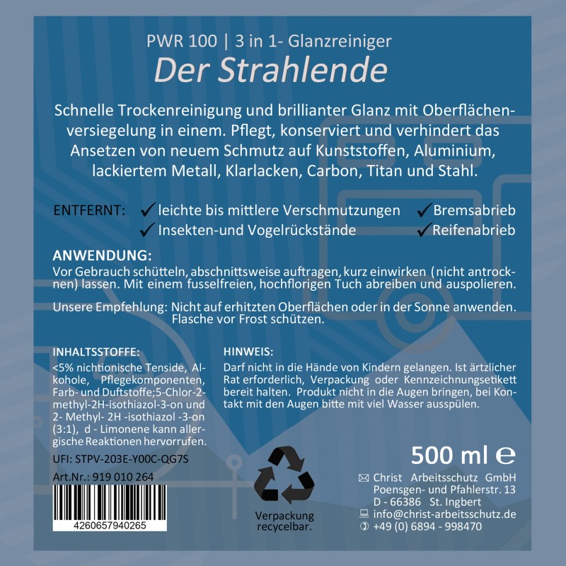 Pwr100 3 IN 1- GLANZREINIGER